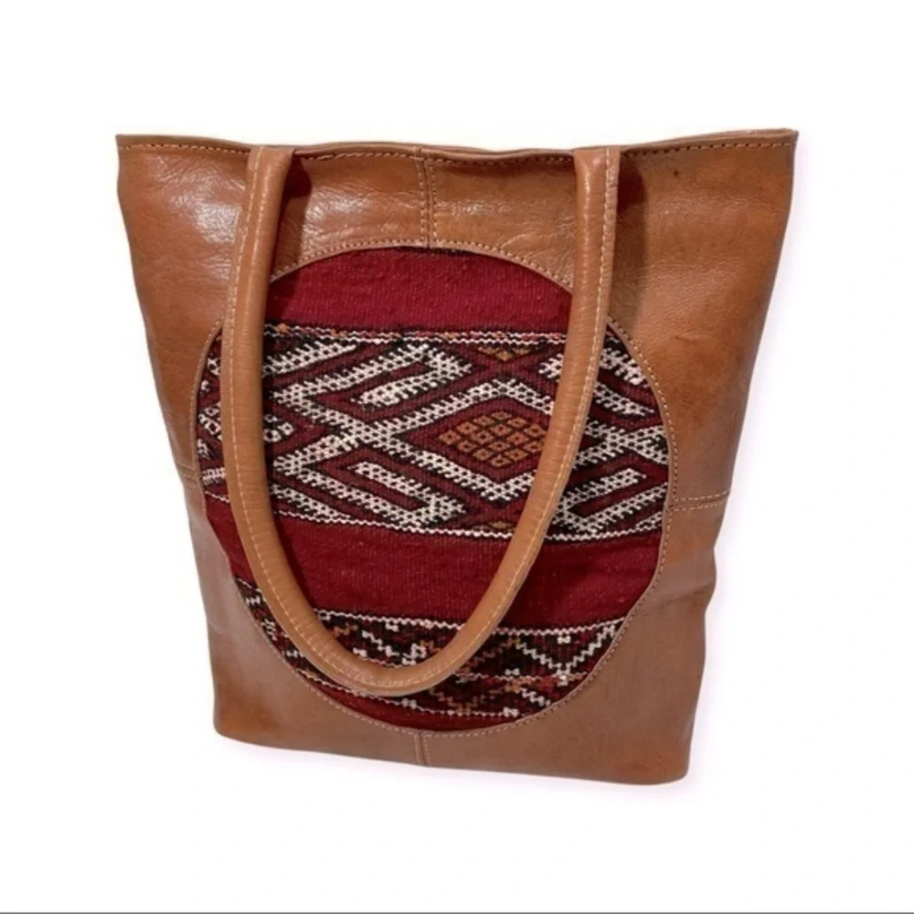 Genuine leather women’s hand made shoulder bag Multicolor
